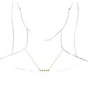 Lab Grown Emerald Gem set in 14 Karat Yellow Gold Bar 16 inch Necklace