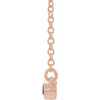 Created Sapphire Necklace in 14 Karat Rose Gold Lab Sapphire Bar 16 inch Necklace