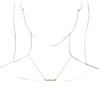 Lab Grown Emerald Gem set in 14 Karat Yellow Gold Bar 18 inch Necklace