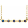 Created Alexandrite Necklace in 14 Karat Yellow Gold Lab Alexandrite Bar 18 inch Necklace
