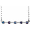 Created Alexandrite Necklace in Platinum Lab Alexandrite Bar 18 inch Necklace