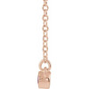 Lab Ruby Gem in 14 Karat Rose Gold Lab Ruby Bar 18 inch Necklace