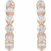 14 Karat Rose Gold 12.76 mm 0.75 Carat Natural Diamond Huggie Earrings