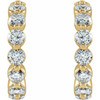 14 Karat Yellow Gold 12.76 mm 0.75 Carat Natural Diamond Huggie Earrings