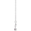 Created Alexandrite Necklace in 14 Karat White Gold Lab Alexandrite Bezel Set Bar 16 inch Necklace