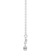 Lab Sapphire Gem in Platinum Lab  Sapphire Bezel Set Bar 16 inch Necklace