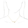 Created Sapphire Necklace in 14 Karat Yellow Gold Lab Sapphire Bezel Set Bar 16 inch Necklace