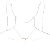 Lab Ruby Gem in 14 Karat Rose Gold Lab Ruby Bezel Set Bar 18 inch Necklace