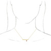Created Alexandrite Necklace in 14 Karat White Gold Lab Alexandrite Bezel Set Bar 18 inch Necklace