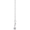 Created Sapphire Necklace in 14 Karat White Gold Lab Sapphire Bezel Set Bar 18 inch Necklace