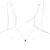 Lab Ruby Gem in Platinum Lab Ruby and 0.25 Carat Diamond 16 inch Necklace