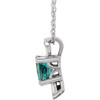 Created Alexandrite Necklace in Sterling Silver Lab Alexandrite and 0.16 Carat Diamond 16 inch Necklace
