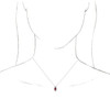 Lab Ruby Gem in 14 Karat White Gold Lab Ruby and 0.16 Carat Diamond 16 inch Necklace