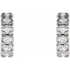 Platinum 0.25 Carat Diamond French Set 8 mm Huggie Earrings
