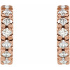 14 Karat Rose Gold 10 mm 0.33 Carat Natural Diamond French Set Huggie Earrings