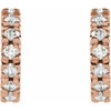14 Karat Rose Gold 10 mm 0.33 Carat Natural Diamond French Set Huggie Earrings