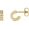14 Karat Yellow Gold 0.25 Carat Diamond French Set 8 mm Huggie Earrings