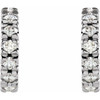 Sterling Silver 10 mm 0.33 Carat Natural Diamond French Set Huggie Earrings