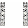Platinum 10 mm 0.33 Carat Natural Diamond French Set Huggie Earrings