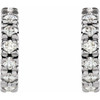 Platinum 10 mm 0.33 Carat Natural Diamond French Set Huggie Earrings