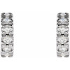 Sterling Silver 0.25 Carat Diamond French Set 8 mm Huggie Earrings