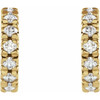 14 Karat Yellow Gold 10 mm 0.33 Carat Natural Diamond French Set Huggie Earrings