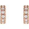 14 Karat Rose Gold 0.25 Carat Diamond French Set 8 mm Huggie Earrings