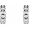 14 Karat White Gold 0.25 Carat Diamond French Set 8 mm Huggie Earrings