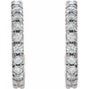 14 Karat White Gold 15 mm 0.60 Carat Lab Grown Diamond French Set Huggie Earrings