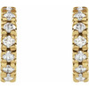 14 Karat Yellow Gold 10 mm 0.33 Carat Lab Grown Diamond French Set Huggie Earrings