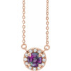 14 Karat Rose Gold 4 mm  and .06 Carat Diamond 18 inch Necklace