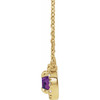 Created Alexandrite Necklace in 14 Karat Yellow Gold 4.5 mm  and .06 Carat Diamond 16 inch Necklace