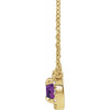 Created Alexandrite Necklace in 14 Karat Yellow Gold 5 mm  and 0.10 Carat Diamond 16 inch Necklace