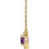 Created Alexandrite Necklace in 14 Karat Yellow Gold 5.5 mm  and 0.12 Carat Diamond 16 inch Necklace