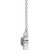 Created Alexandrite Necklace in 14 Karat White Gold 6x4 mm Oval Lab Alexandrite and 0.10 Carat Diamond 16 inch Necklace