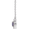 Created Alexandrite Necklace in 14 Karat White Gold 7x5 mm Oval Lab Alexandrite and 0.16 Carat Diamond 18 inch Necklace