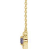 Created Alexandrite Necklace in 14 Karat Yellow Gold 7x5 mm Oval Lab Alexandrite and 0.16 Carat Diamond 16 inch Necklace