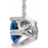 Lab Sapphire Gem in Sterling Silver 6 mm Round Lab  Sapphire Solitaire 16 inch Necklace