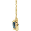 Created Alexandrite Necklace in 14 Karat Yellow Gold 3.5x3.5 mm Square Lab Alexandrite and .05 Carat Diamond 16 inch Necklace