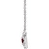 Lab Ruby Gem in Sterling Silver 5x3 mm Emerald Lab Ruby and 0.12 Carat Diamond 16 inch Necklace