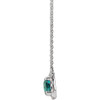 Created Alexandrite Necklace in 14 Karat White Gold 7x5 mm Emerald Lab Alexandrite and 0.20 Carat Diamond 16 inch Necklace