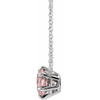 14 Karat White Gold Pink Morganite Solitaire 16 inch Necklace