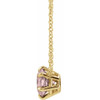 14 Karat Yellow Gold Pink Morganite Solitaire 18 inch Necklace