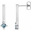 Sterling Silver London Blue Topaz Bar Drop Earrings