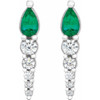 Sterling Silver Lab Created Emerald and 0.25 Carat Diamond Earrings