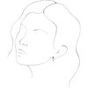 Sterling Silver Lab Created Emerald and 0.25 Carat Diamond Earrings