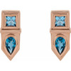14 Karat Rose Gold Genuine Multi Gemstone Geometric Bar Drop Earrings