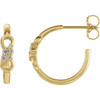 14 Karat Yellow Gold .08 Carat Diamond Infinity Inspired Hoop Earrings