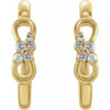 14 Karat Yellow Gold .08 Carat Diamond Infinity Inspired Hoop Earrings