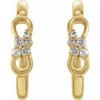14 Karat Yellow Gold .08 Carat Diamond Infinity Inspired Hoop Earrings